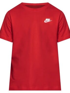 Nike Red Kids Short-Sleeve Tee with White Logo